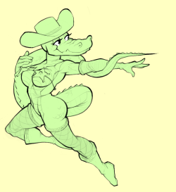 kaboozey:  Some random gator gal who uses her tail as a weapon, and who wears her badges on her uh….tits