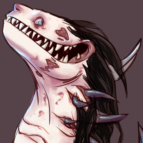coulsart:  the first time ive actually put real work into a piece in what feels like ages. i spent 2 and a half hours on this, feat. one of my monstersonasgosh it was going to be bloody but i decided against it, this looked better