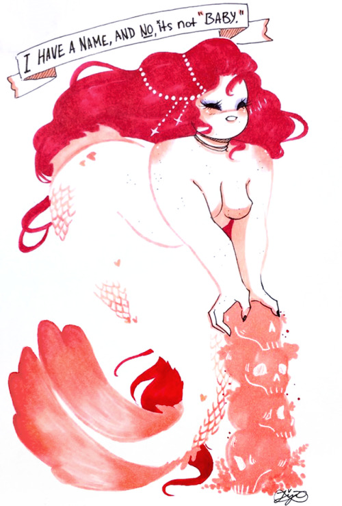 jijidraws:♡ MERMAY! Part 2 ♡I had a great time exploring negative shapes this Mermay. All originals 