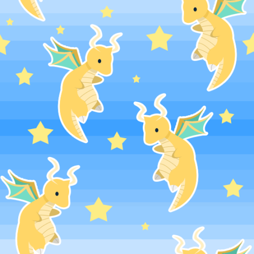 pokemonpalooza: Dragonite stripes and stars, and a plain white for anyone who just wants the dragon!