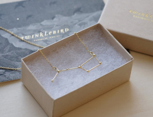 littlealienproducts: Necklace Ursa Major 14k Solid Gold by TwinkleBird