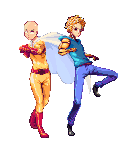 3drod:Saitama and Genos from One Punch Man for @Pixel_dailies.A study of ahruon pixel art style.