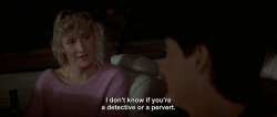 inthedarktrees:    I don’t know if you’re a detective or a pervert.  Laura Dern &amp; Kyle MacLachlan | Blue Velvet