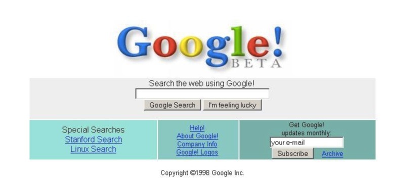 Throwback to the first version of Google. My, how the fonts have changed.