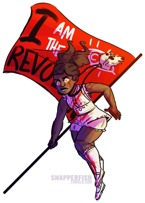 voix7: “Ｉ AM THE ＲＥＶＯＬＵＴＩＯＮ. “ a tamika flynn because i really wanted to draw her in a v