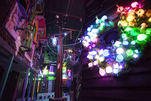 itscolossal:An Abandoned Bowling Alley in Santa Fe Has Been Turned into an Immersive Art Environment