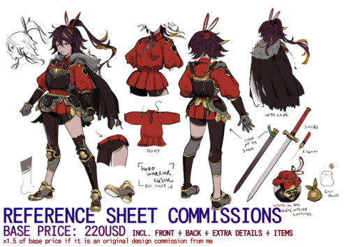 Opening commissions again finally! This time is character design/ reference sheet for a change than 