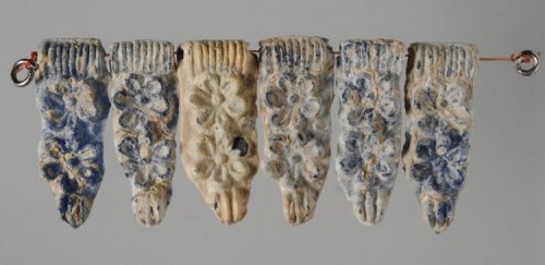 ancientpeoples:Glass BeadsGreek, Late Helladic IIIBc. 1300-1200 BCFound in a tomb at Sphiktia in the