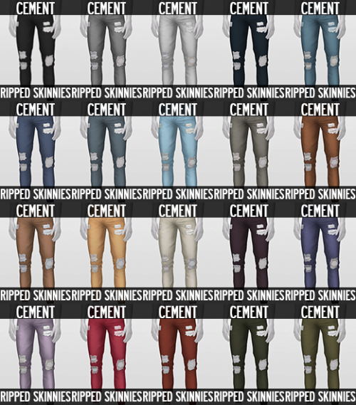 cmescapade:“Ripped Skinnies” - EP06 Pants Mesh Editjust some ripped skinny jeans, nothing rly new or