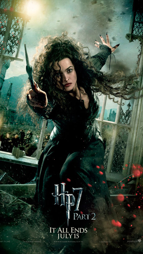 madammn:  Helena Bonham Carter as Harry Potter’s Bellatrix Lestrange (left) and