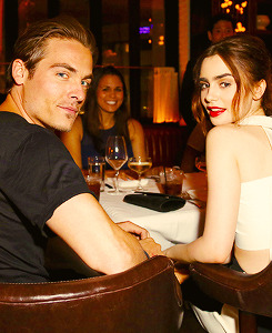 clarysrunes-blog:  Lily Collins + Kevin Zegers @ Flaunt Magazine And G-Star Raw Celebrate Pre-release Of The Dye Issue, August 13th 