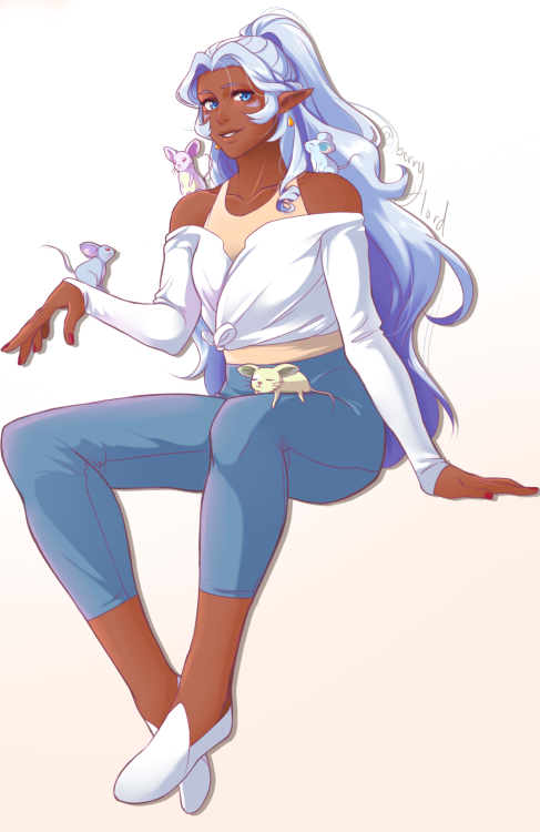 berrylord:*refuses to draw a background* Casual Allura with her cute mice family <3