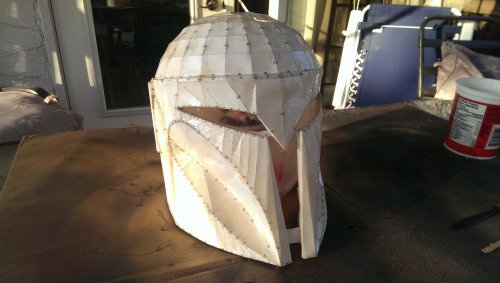 Did the Resin and Fiberglass work on my Mando helmet finally, started some bondo on the top and then