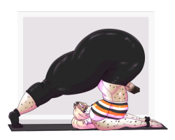 oki-doki-oppai: This Lynx doing some yoga action!   Full resolution file available on Patreon at the end of the month! : www.patreon.com/okioppai and many other rewards!!!!    