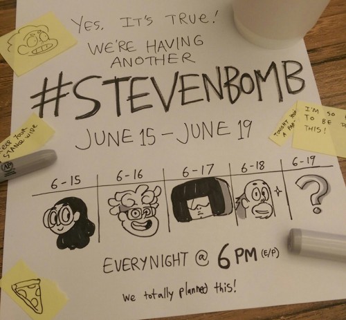 Hiatus ends June 15. More details coming soon!  #STEVENBOMB