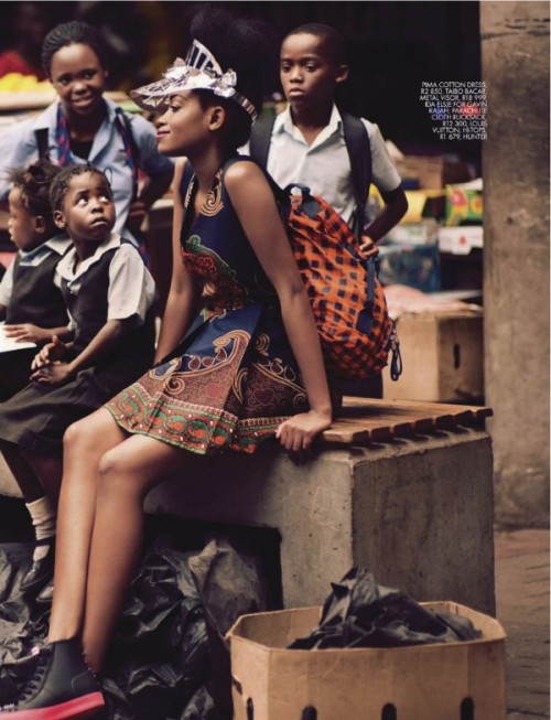 blackfashionstars:  Sharleen Dziire for Elle South Africa January 2013 Issue.