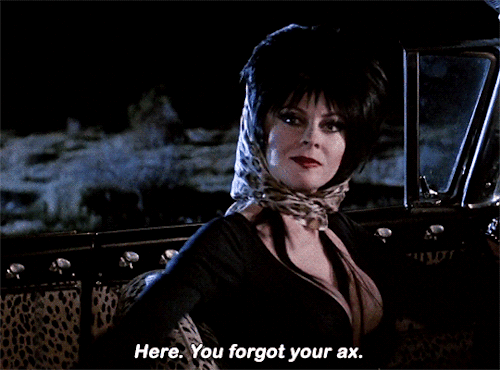 thefingerfuckingfemalefury:horrorgifs:Elvira: Mistress of the Dark (1988) dir. James Signorelli &