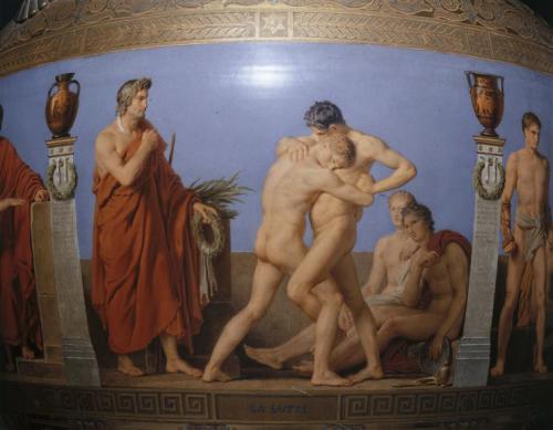 Painted scene on an “Etruscan style” vase manufactured by Sèvres, and titled; The Educat