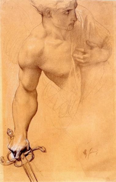 oldroze:Angel, Study for the Lost Paradise, 1863-1867, Alexandre Cabanel (1823 - 1889)