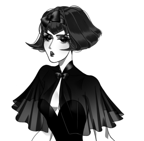 mmonsterbones:some black n white dorothys :~) i never color w flat black so ive been trying 2 get th