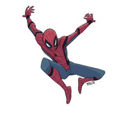 aromanillos:I’ve been meaning to draw the new red and blue underoos since Civil War. I love this iteration so much!  Spidey was such a huge part of my early learning anatomy phase, all the crazy poses and those webs really help you get an idea of volume. 