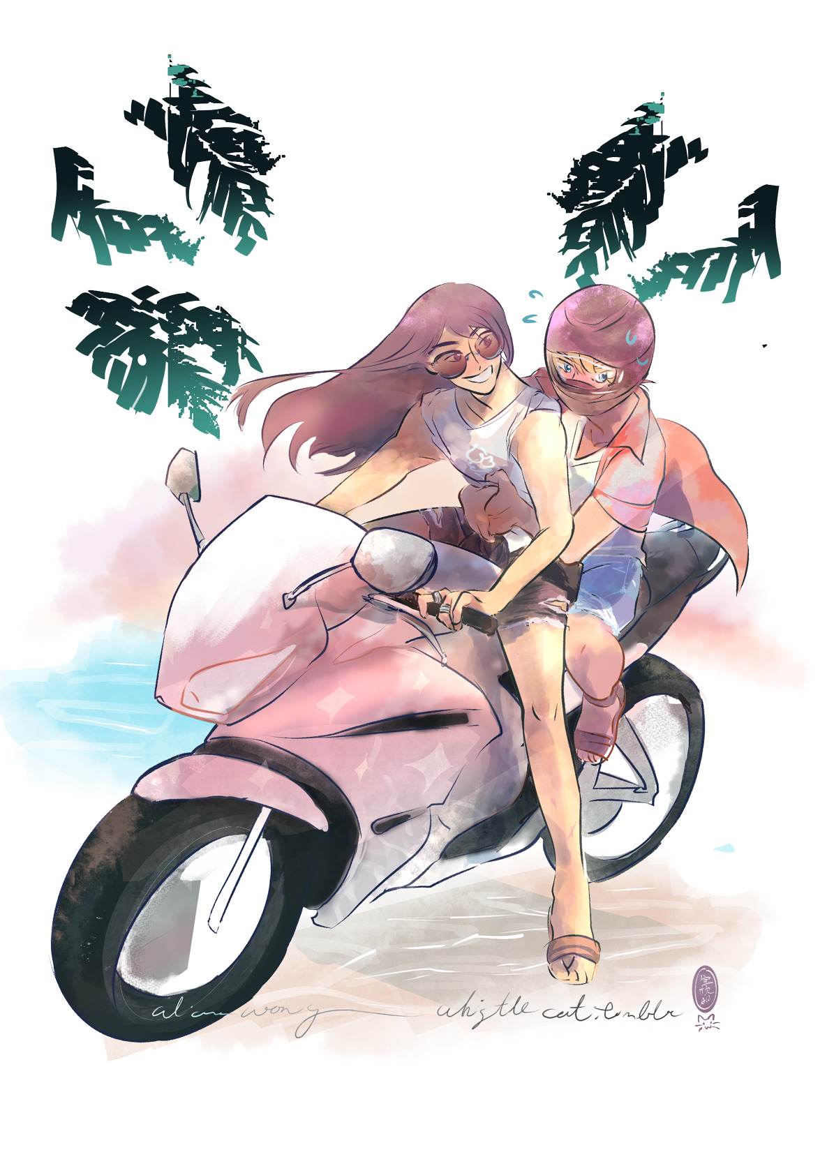 whistlecat: ☀️🛵🏝️Fluri Summer 🌊 alt names: “gaaay summer,” or