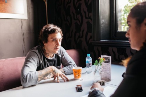 odetofrnk:Stomachaches, Parachutes and The Black Parade: 15 minutes with Frank Iero. OCTOBER 11, 201