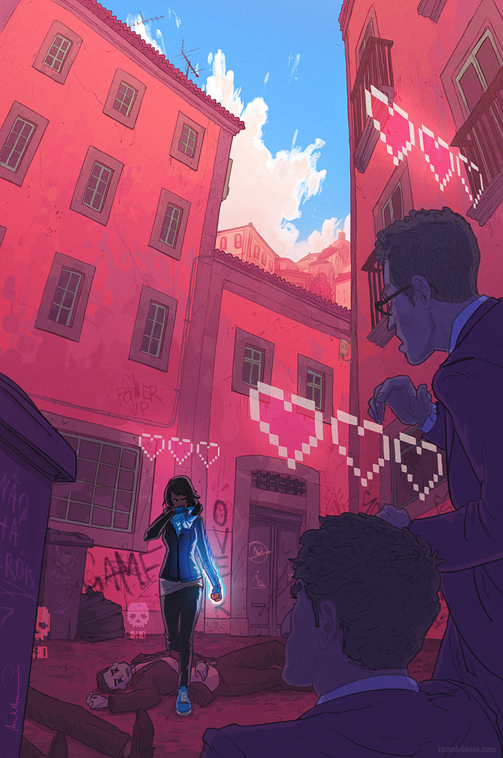 ricardobessa:  GAME OVERSuddenly everyone around her had a health meter above their