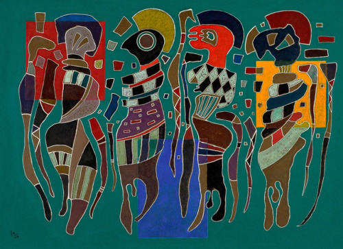 retroavangarda: Wassily Kandinsky – 4 Figures On 3 Squares, 1943
