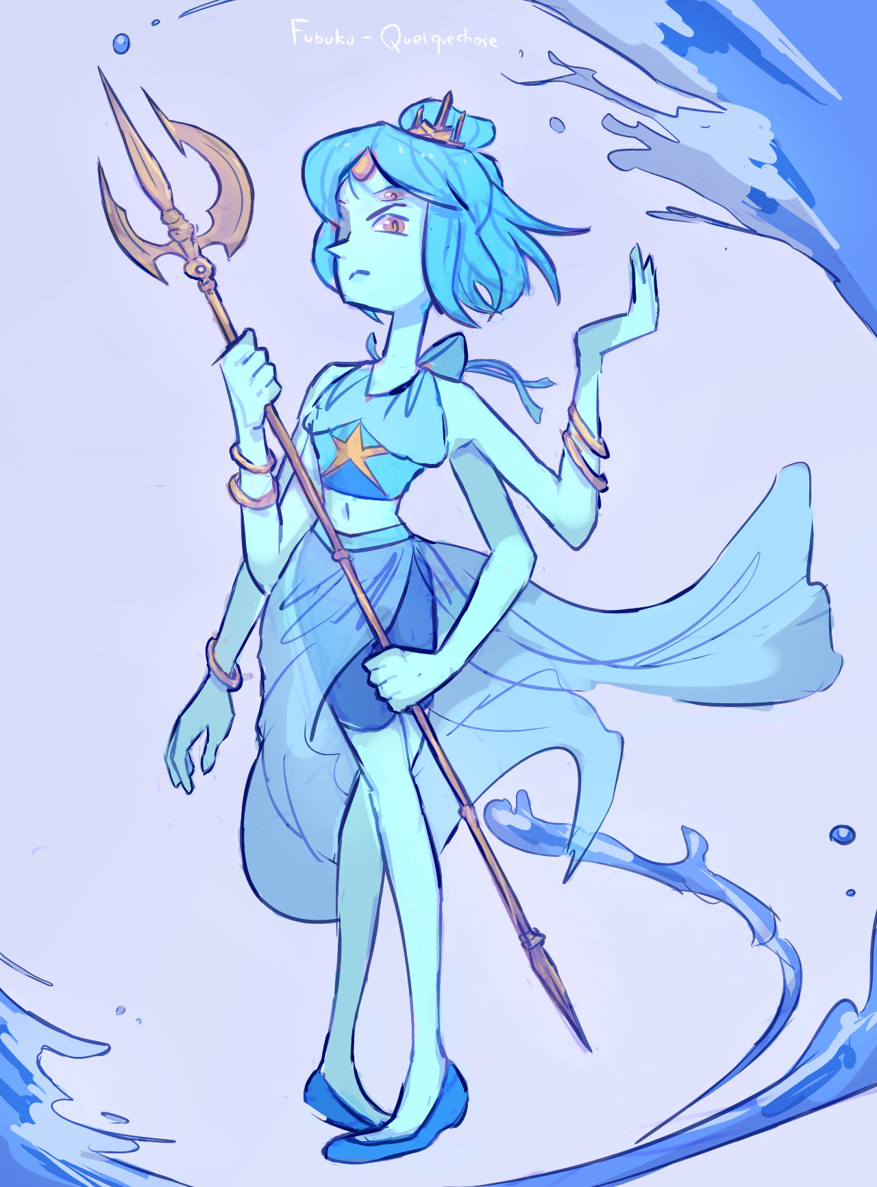 fubuku-quelquechose:  wanted to make a pearl lapis fusion!! her gem is turquoise