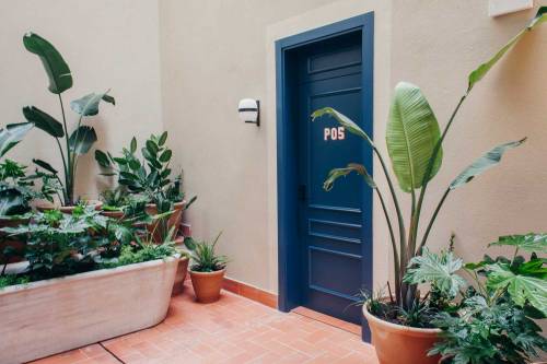 {Brooklyn-based design firm Studio Tack designed this hotel in Barcelona. The vibe is energetic and 