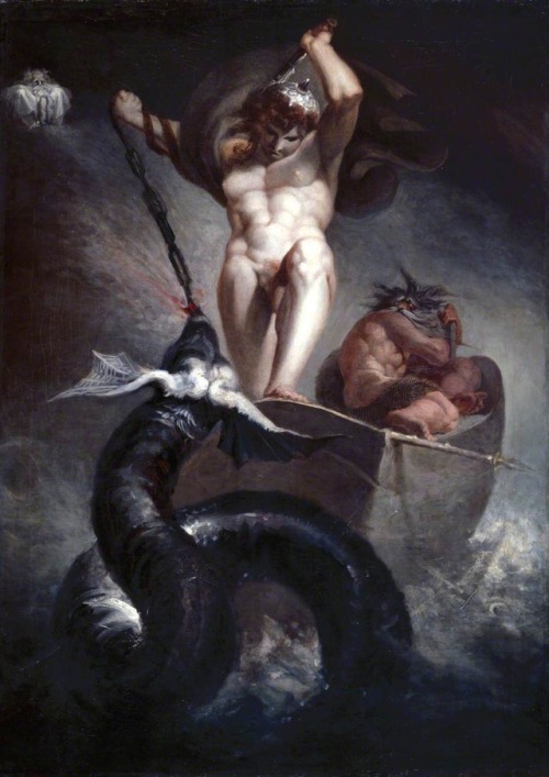 Johann Heinrich Füssli, Thor battering the Midgard serpent, 1790