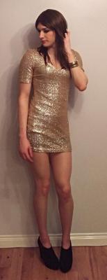 iakeltg:  Crossdresser Gold Sequin Mini Dress