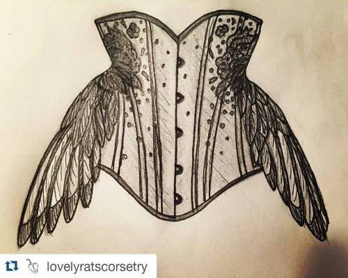 straitlaceddame: #Repost @lovelyratscorsetry Rad magpie inspired corset I’m working on for a client 