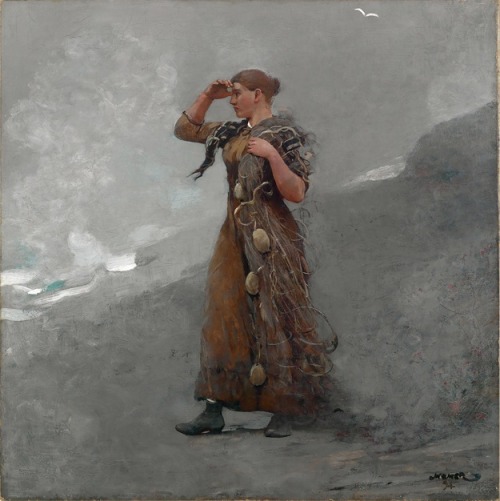 taf-art:The Fisher Girl (1894). Winslow Homer.