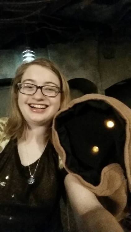 @leahofhell said I need to post the picture of me with the Jawas and here it is!!! Look at how happy