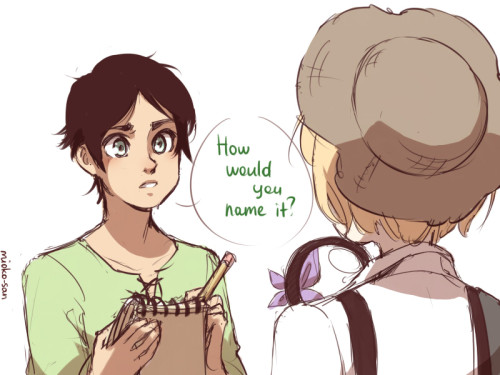 mioko-san:childhood in which Eren and Armin used to visit different places of Shiganshina in search 