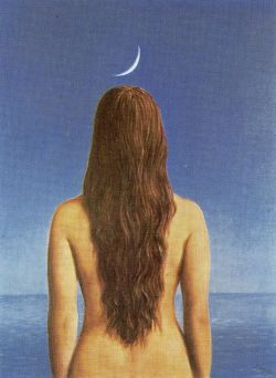 halogenic:  René Magritte - The Evening Gown and The Schoolmaster (1954)