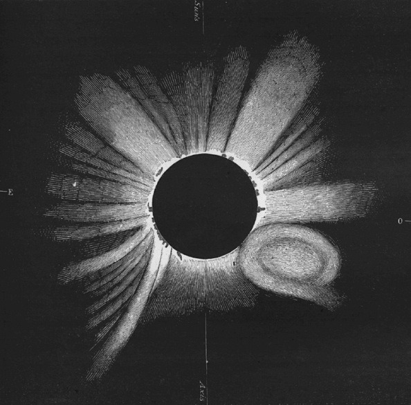 magictransistor:  G. Tempel, Drawings of the 1860 eclipse; Fourteen Weeks in Descriptive