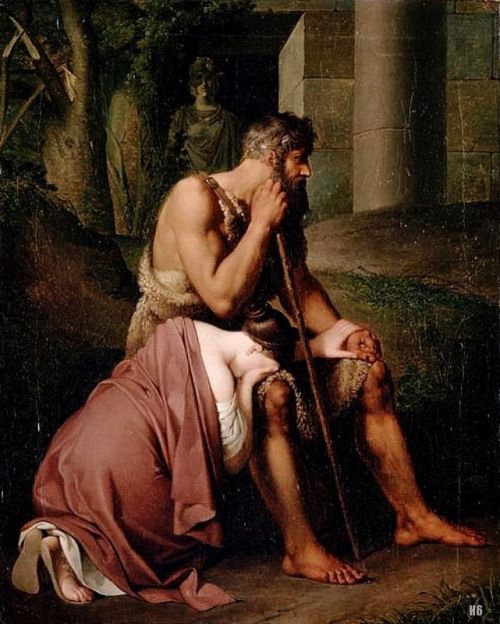 hadrian6: Oedipus and Antigone. 1809. Johann Peter Krafft. Austrian. 1780-1856. oil on canvas. http: