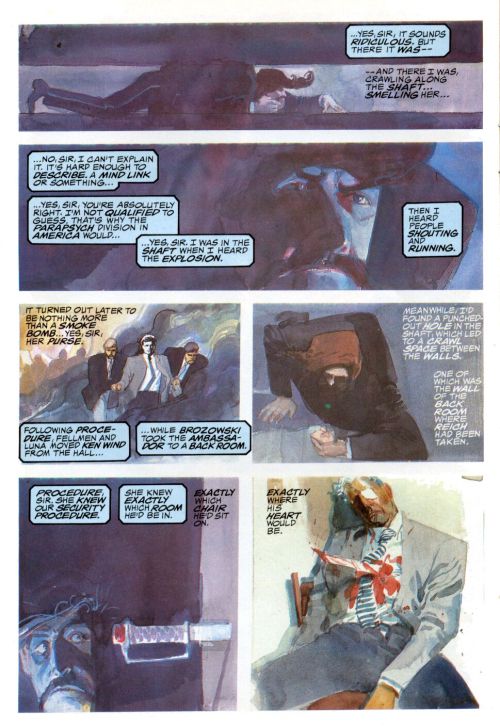 “A Mind Link”Elektra: Assassin #3 (October 1986)Frank Miller and Bill SienkiewiczEpic / Marvel Comic