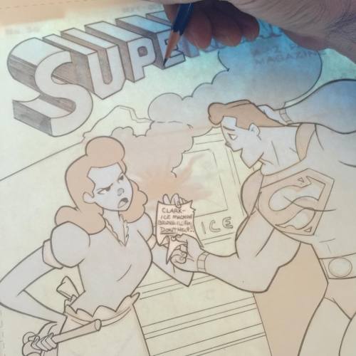 cheeks-74:  #traditional cleanup on my #superman cover 36 recreation #commission. Almost done! #fanart #loislane #DCComics #traditionalart #seancheeksgalloway #cheeksgalloway #cheeks_galloway