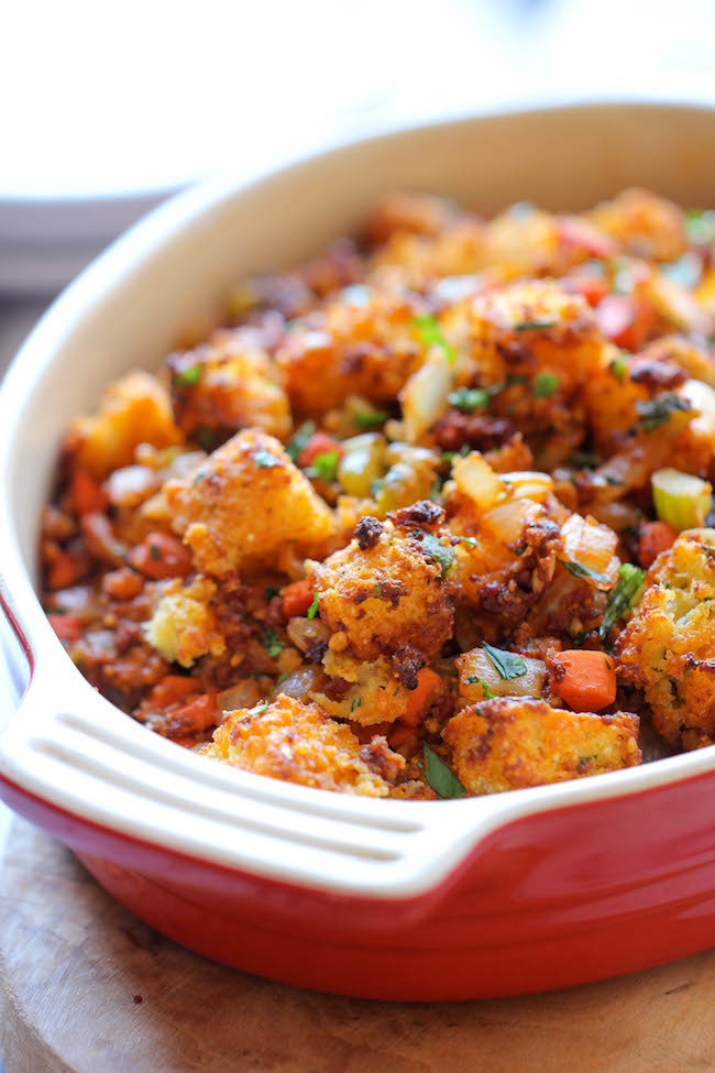 do-not-touch-my-food:  Chorizo Cornbread Stuffing 