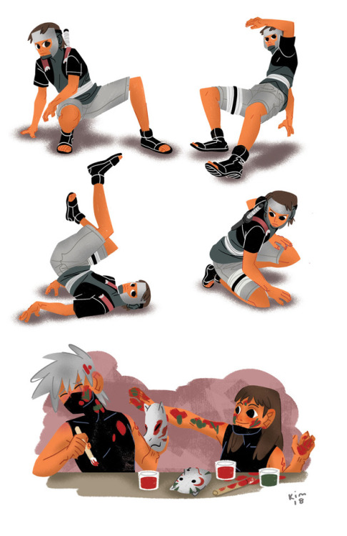cinemascum: I know that ANBU receive their masks when they enlist, but imagine Kakashi teaching baby