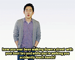 queenofattolia:eatpreykill:what is this #Steve Yeun describing every fanfic on AFF