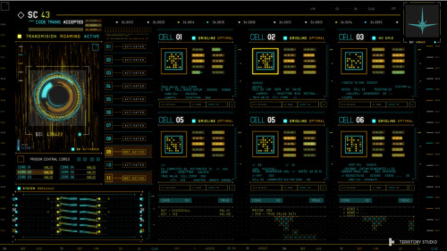 sciencefictioninterfaces:Guardians Of The Galaxy screen graphics by Territory Studio 