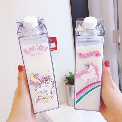 permanentfilemugglethings: KindEditor Water Bottle Fresh Cartoon Flamingo Pattern Portable Bottle Cu