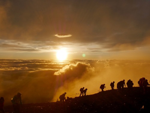 Sunrise from the Top of Mount. Fuji