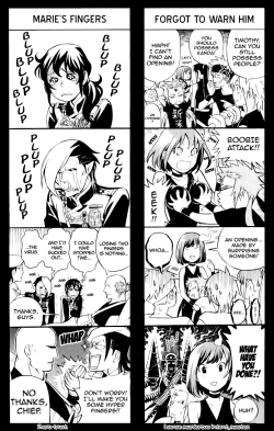  Omake from the end of Volume 19 and thanks from the end of v19 - translation as given in the published English volumes.  ヽ(；▽；)ノ 