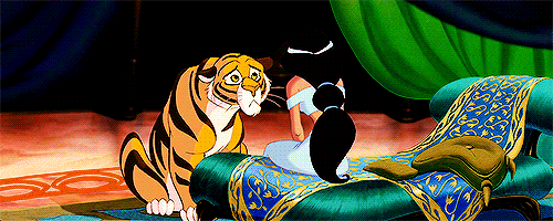 princes-jasmine:favorite duos (of all time and kind): princess jasmine & rajah, aladdin. ↳ i’ve 